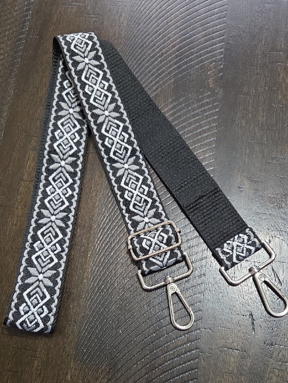 Adjustable Black / White / Grey Bag Strap
